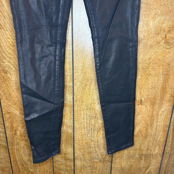 Club Monaco Wax Coated Black Jeans size 4 - Picture 4 of 9